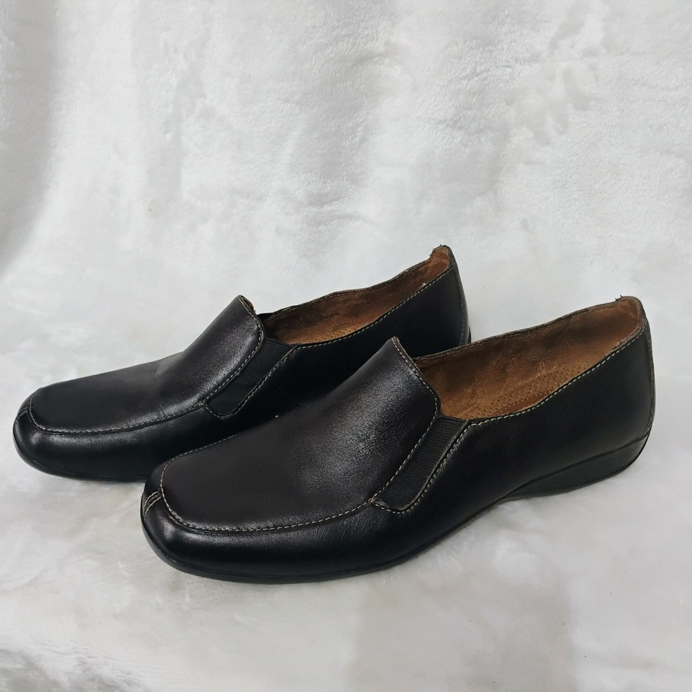 Natural Soul by Naturalizer Gajan Brown Leather Slip On Loafers Womens 10‎ M